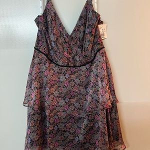 Short two layered floral dress made by db studio